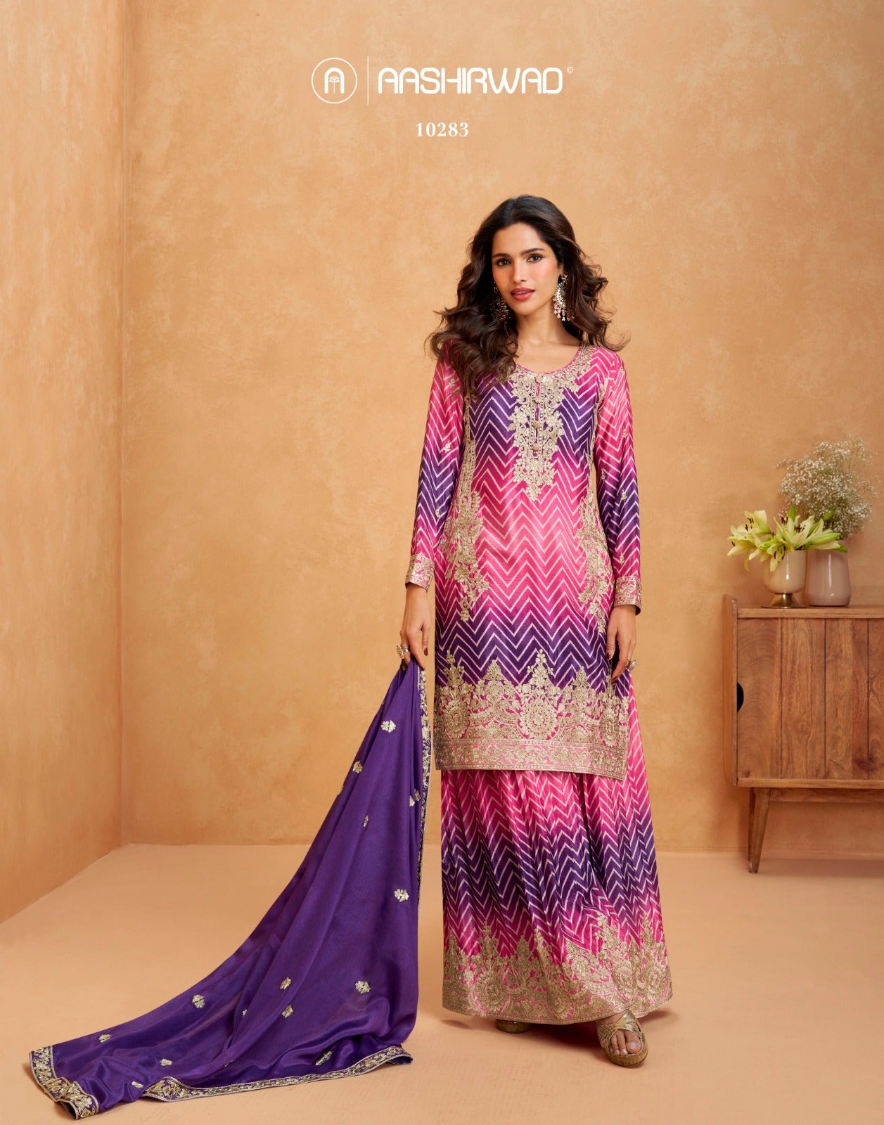 Aashirwad Raaga Premium Chinon Silk Salwar Kameez