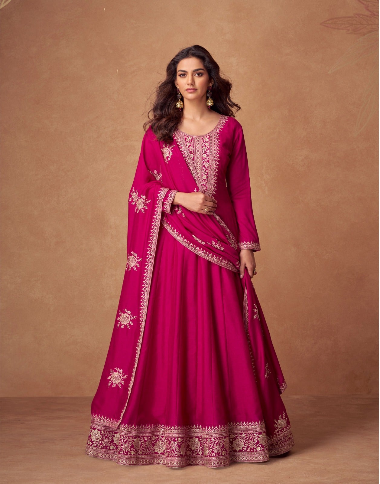 Aashirwad Rashmika Designer Silk Gown With Dupatta Collection