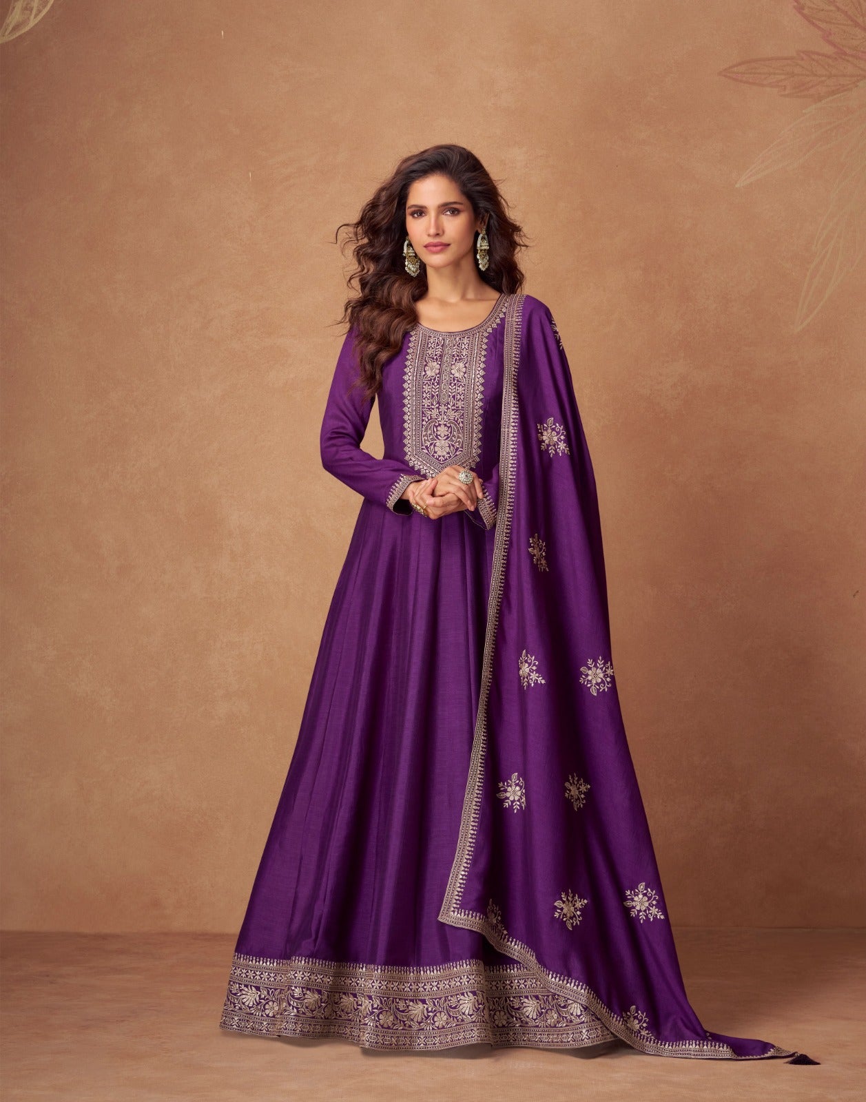 Aashirwad Rashmika Designer Silk Gown With Dupatta Collection