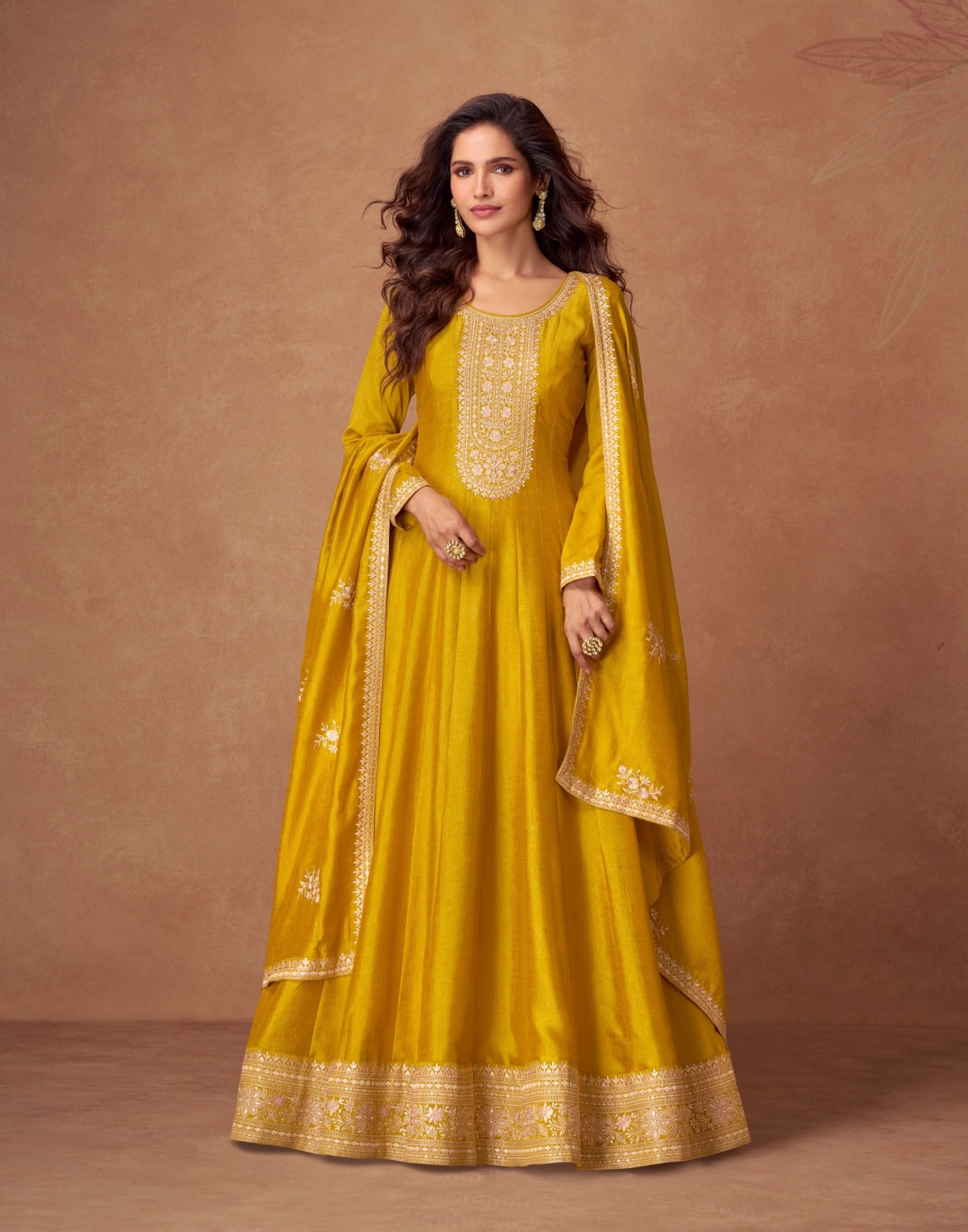 Aashirwad Rashmika Designer Silk Gown With Dupatta Collection