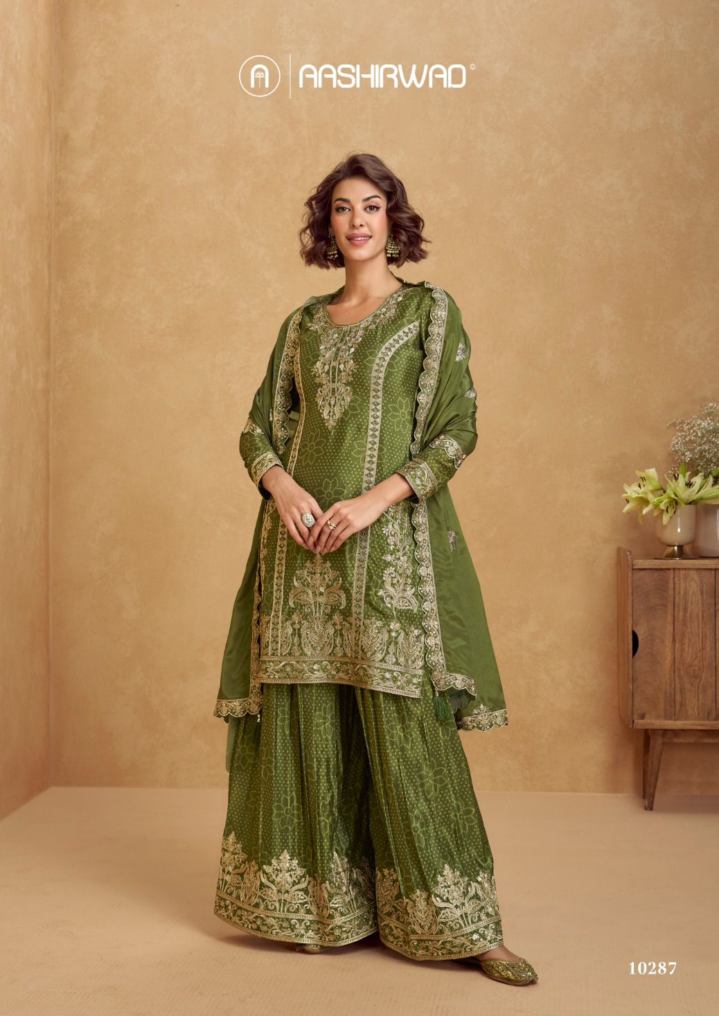 Aashirwad Tanvi Chinon Silk Designer Salwar Kameez Collection