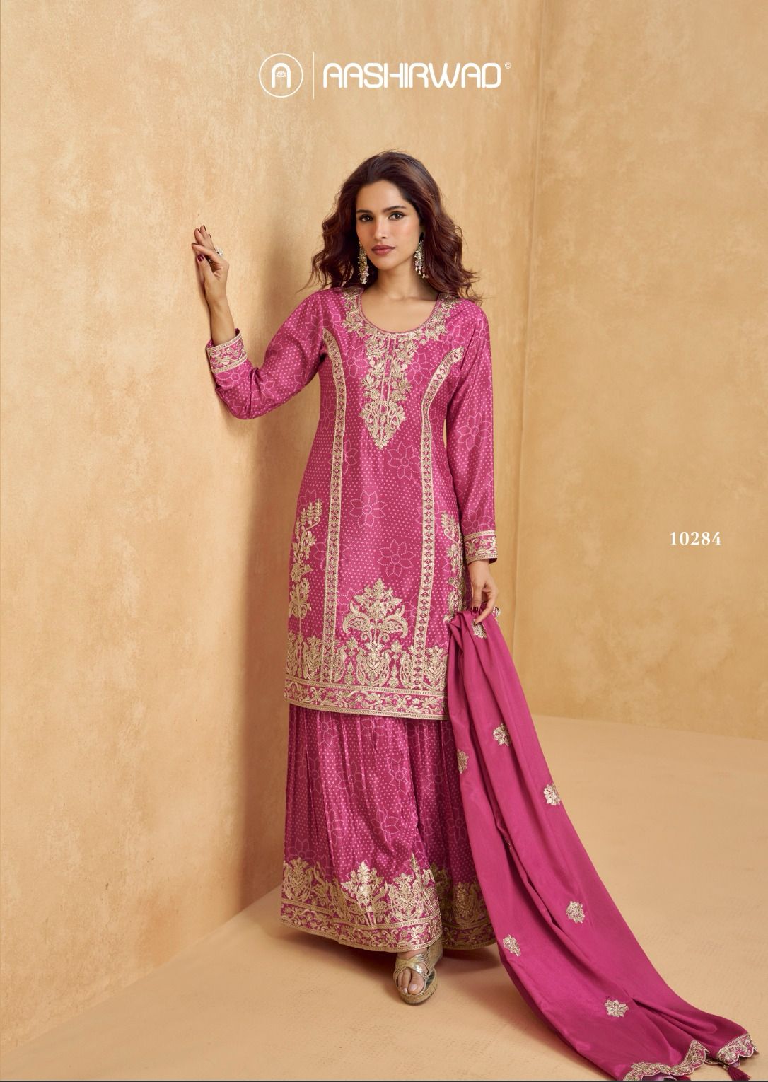 Aashirwad Tanvi Chinon Silk Designer Salwar Kameez Collection