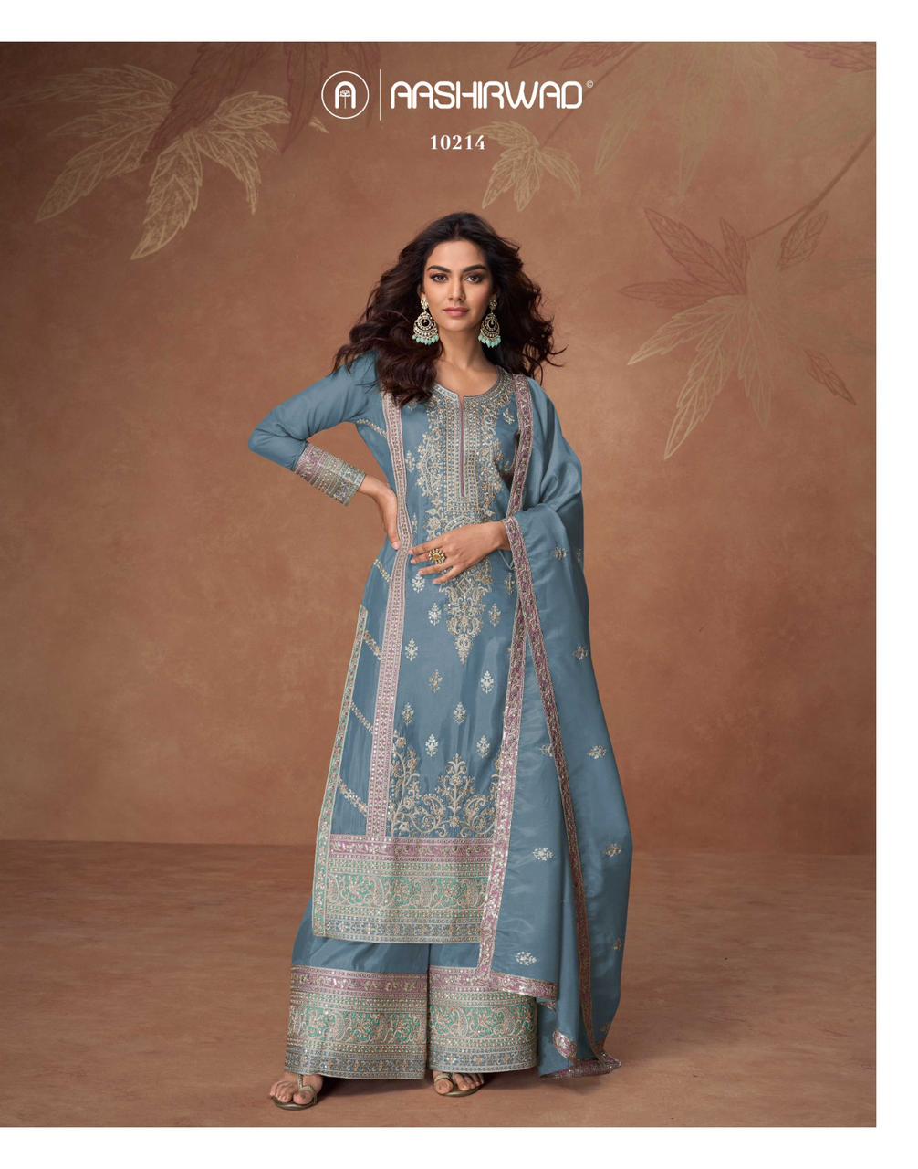 Aashirwad Tashi Organza Shimmer Silk Salwar Kameez Collection