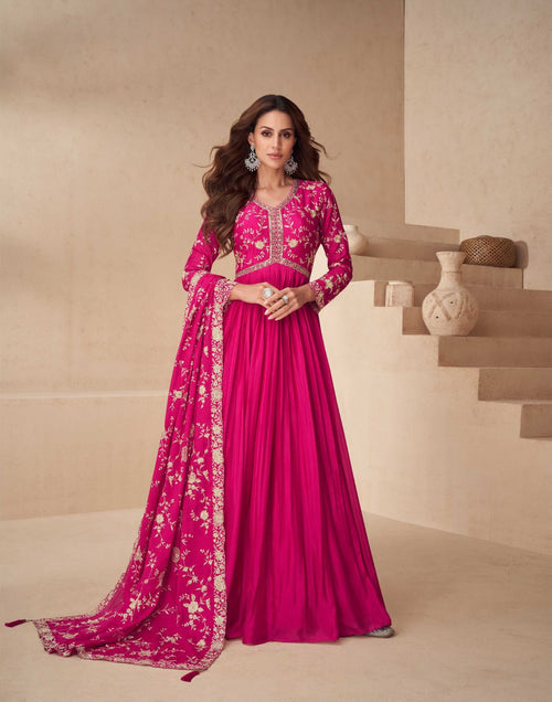 Aashirwad Kesariya Designer Gown With Dupatta Collection