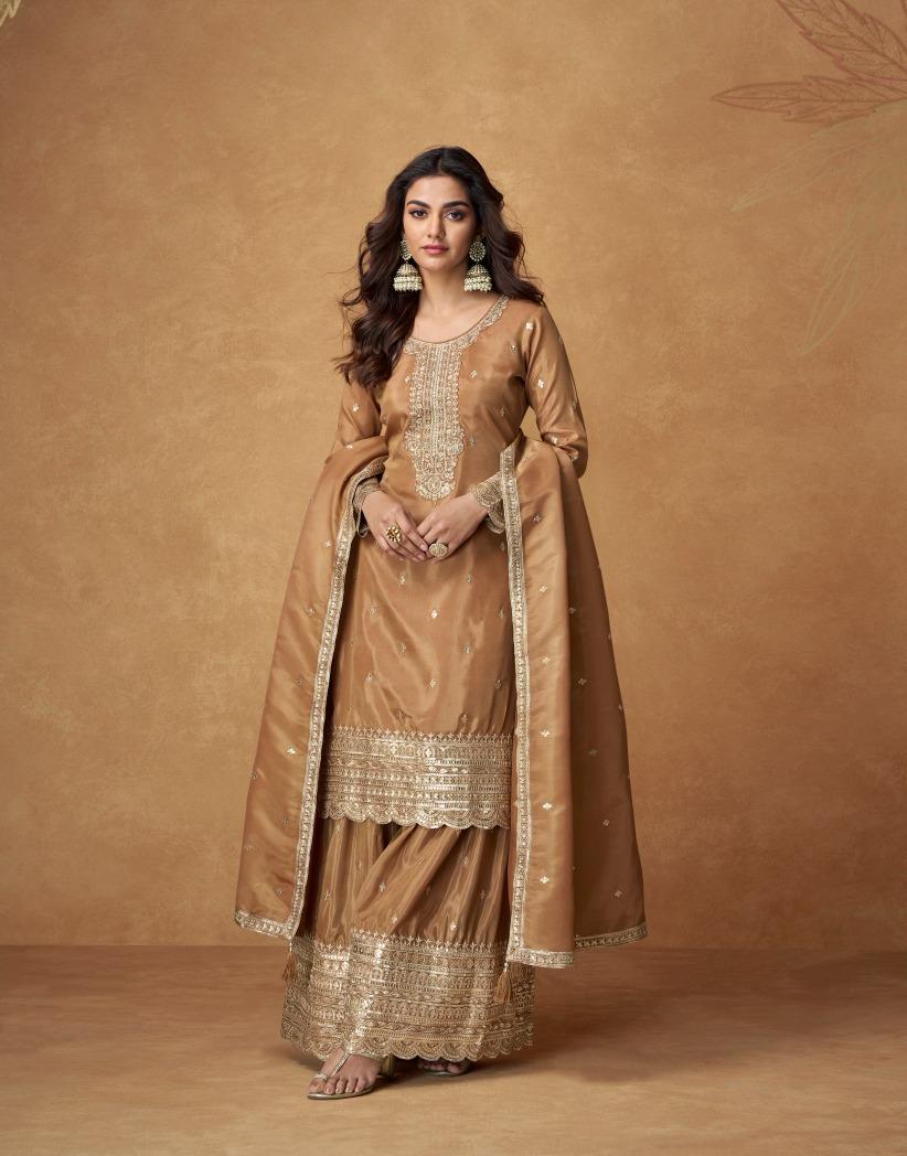 Aashirwad Saumya Organza Shimmer Silk Salwar Kameez Collection