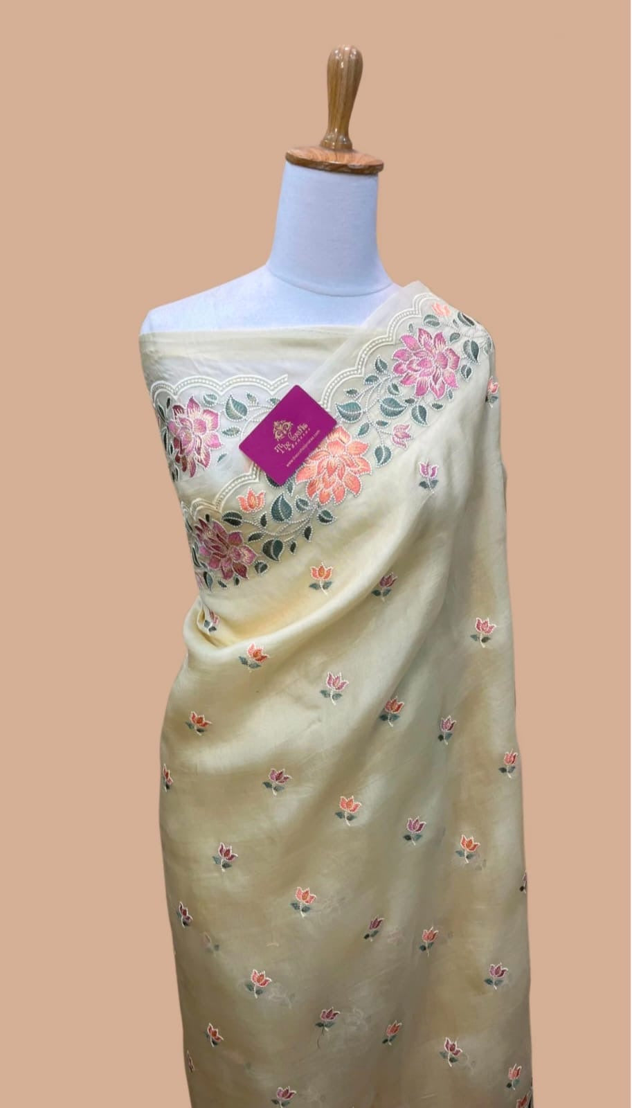 Banarasi Organza Embroidery Work Saree