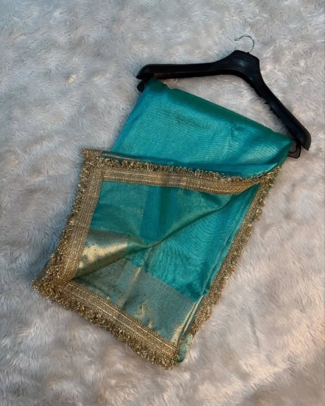 Banarasi Soft Tissue Silk Saree with Lace Border