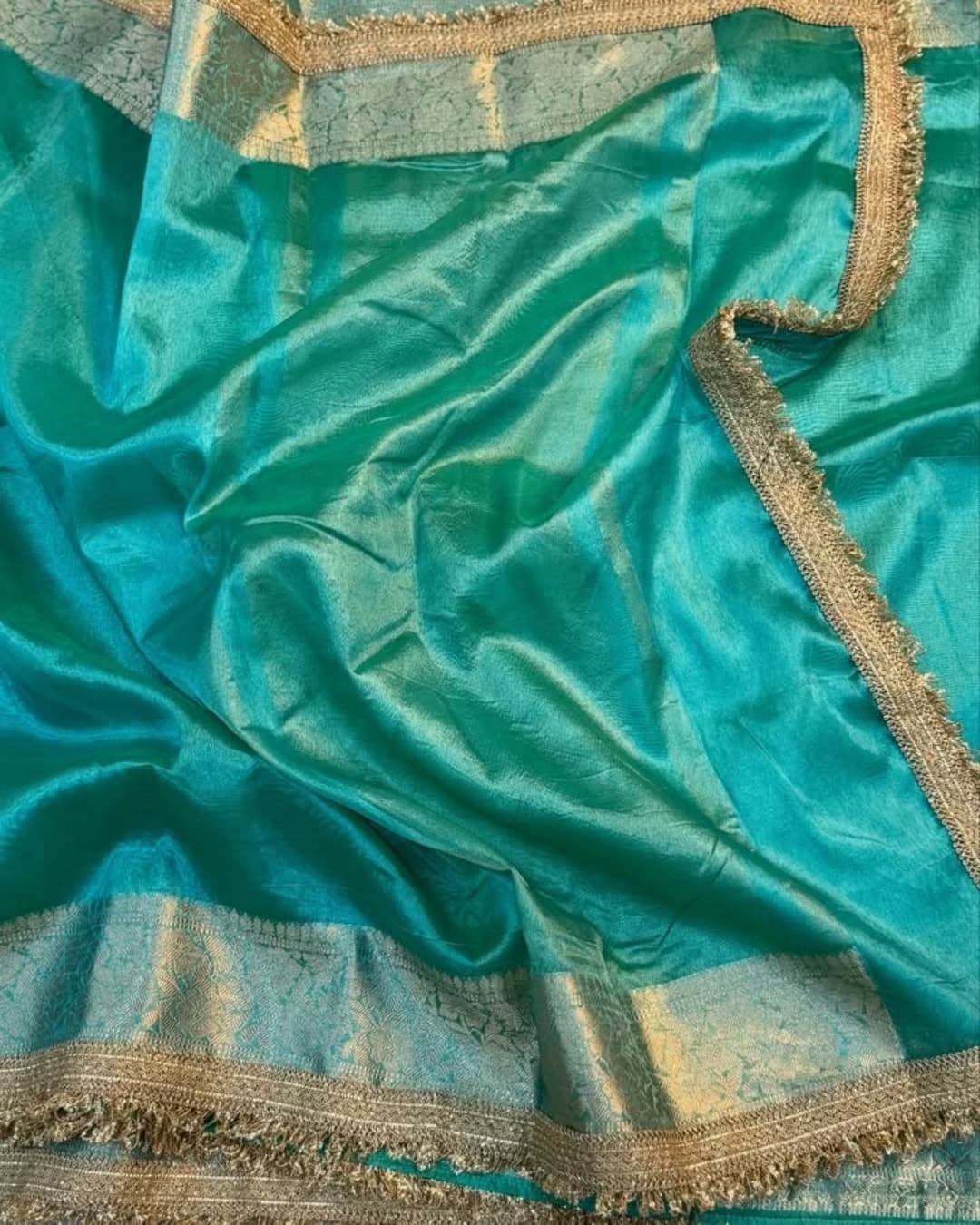 Banarasi Soft Tissue Silk Saree with Lace Border