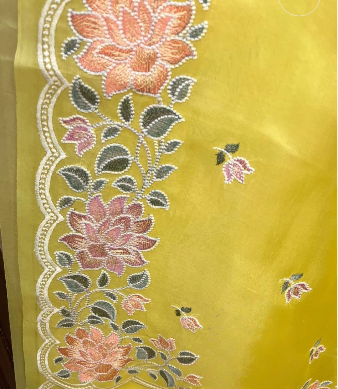 Banarasi Organza Embroidery Work Saree