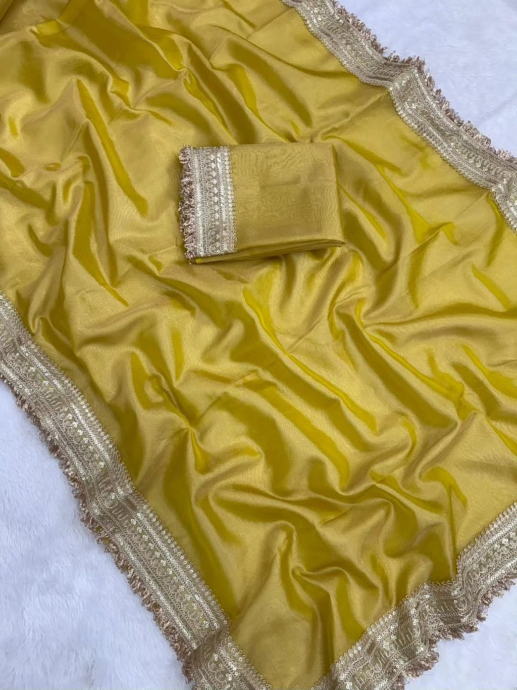 Banarasi Glass Tissue Silk Saree with Lace Border