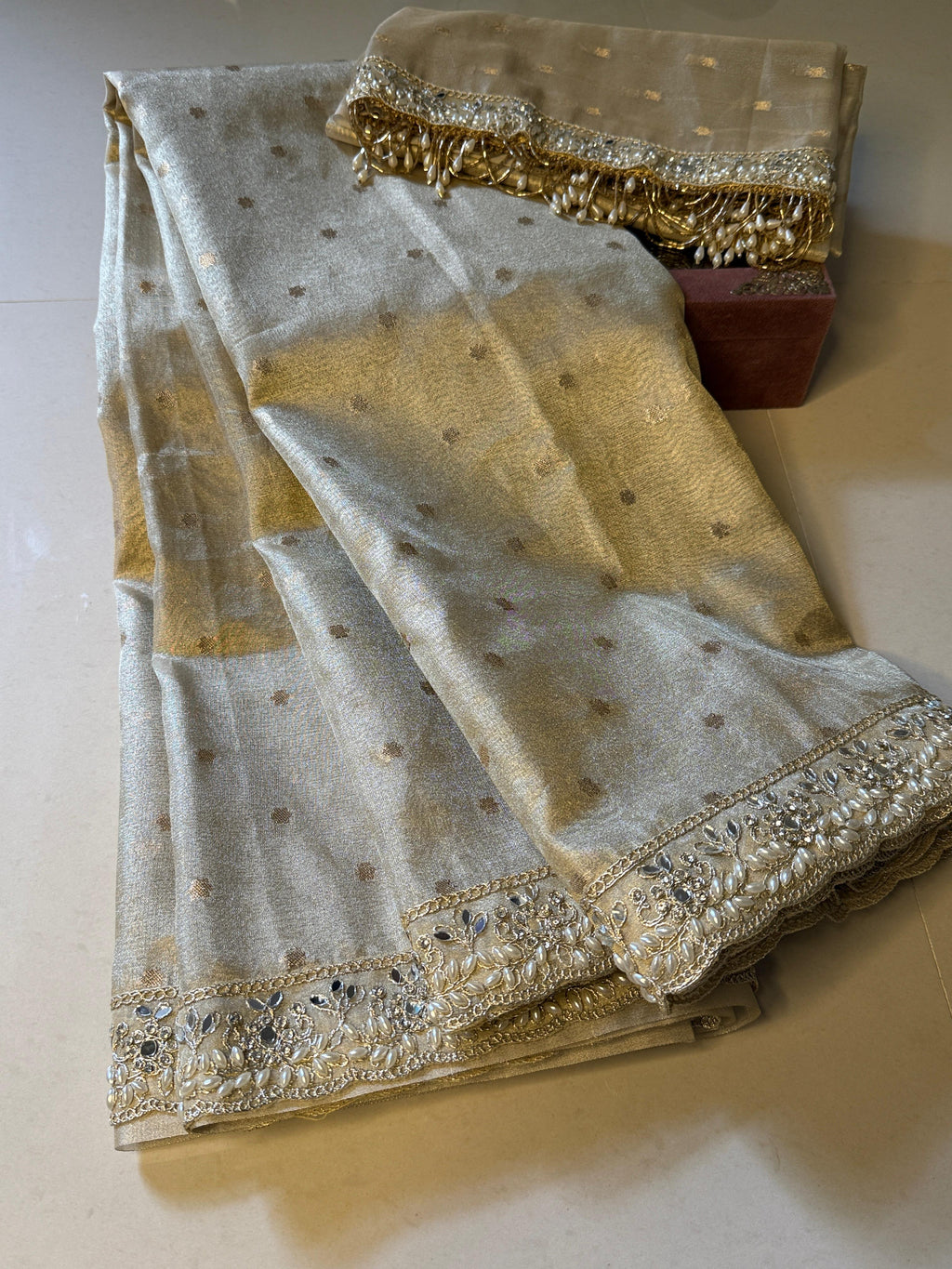 Banarasi Soft Tissue Silk Saree with Booti work