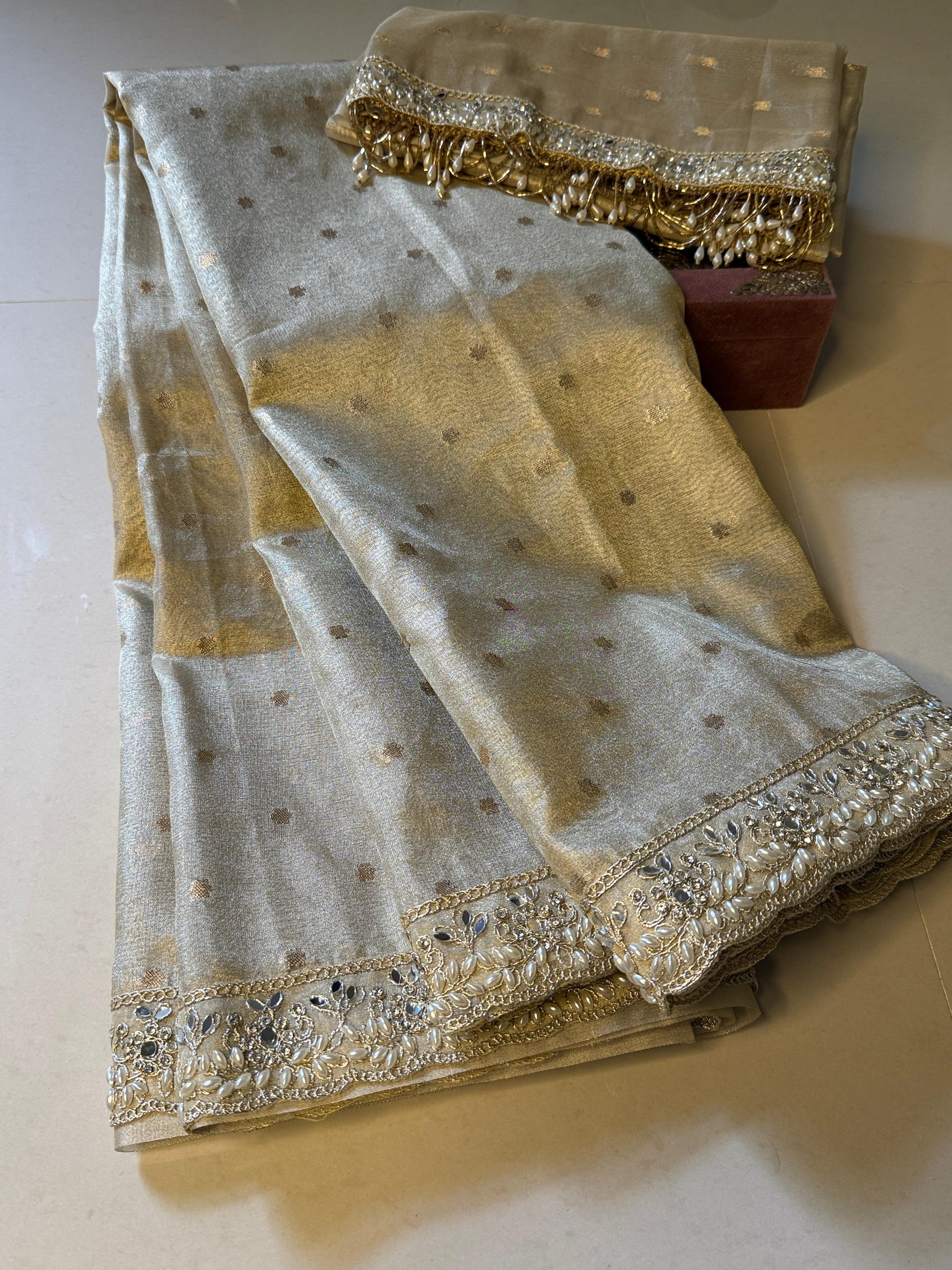 Banarasi Soft Tissue Silk Saree with Booti work