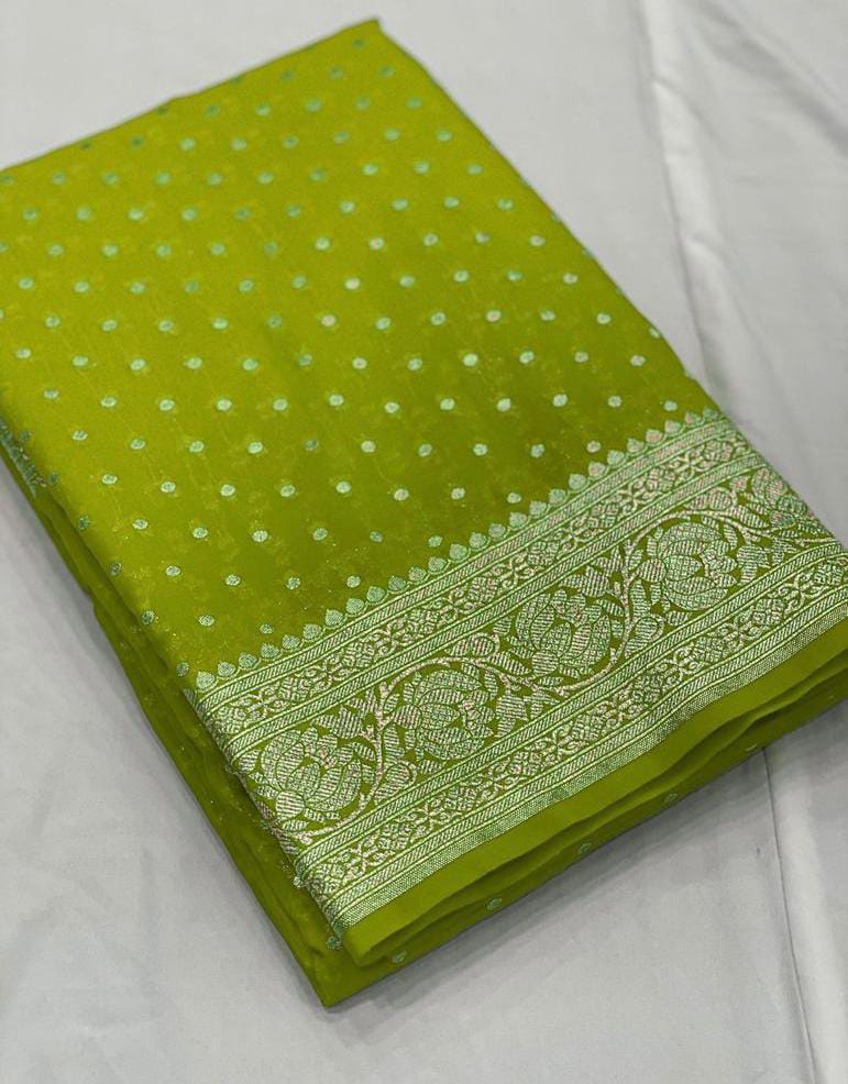 Banarasi Semi Khaddi Katan Georgette Soft Silk Saree