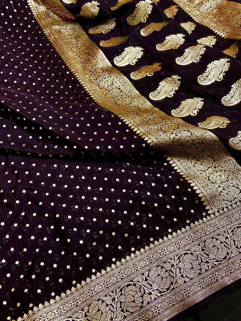 Banarasi Semi Khaddi Katan Georgette Soft Silk Saree