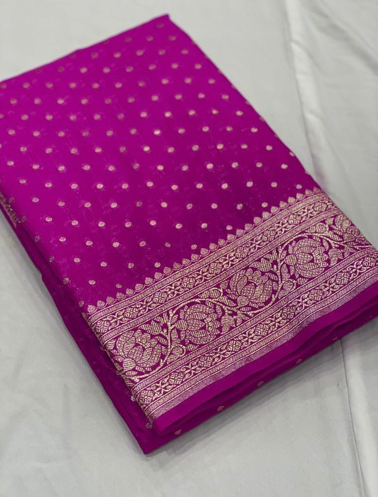 Banarasi Semi Khaddi Katan Georgette Soft Silk Saree