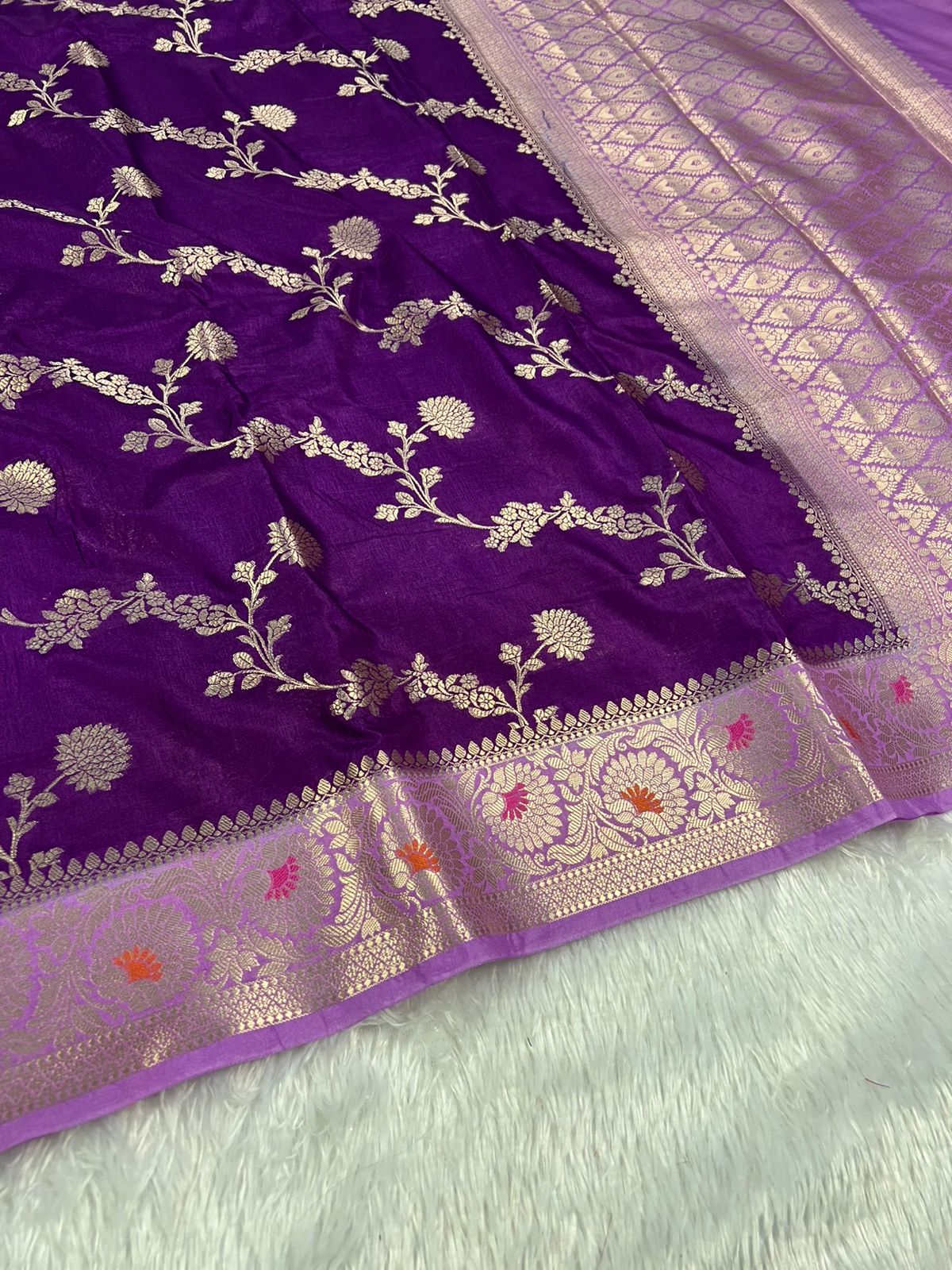 Banarasi Raw Mango Katan Soft Silk Saree : Multiple color options available
