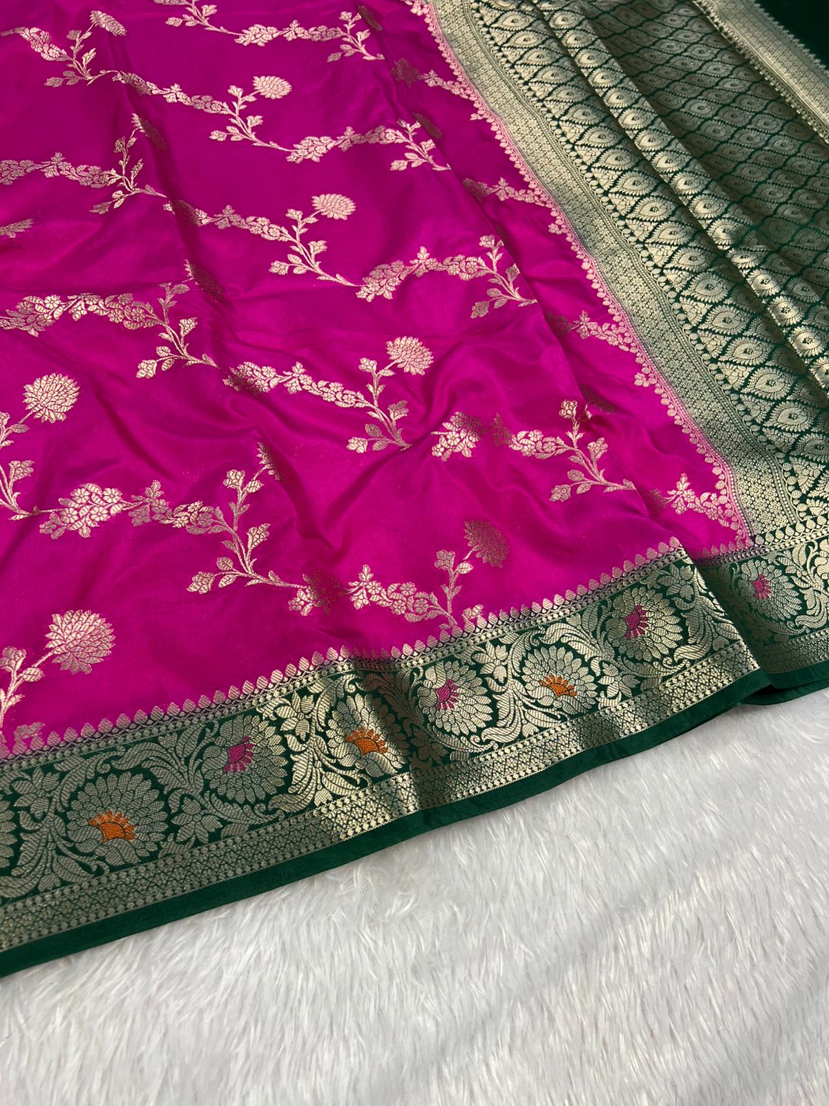 Banarasi Raw Mango Katan Soft Silk Saree : Multiple color options available