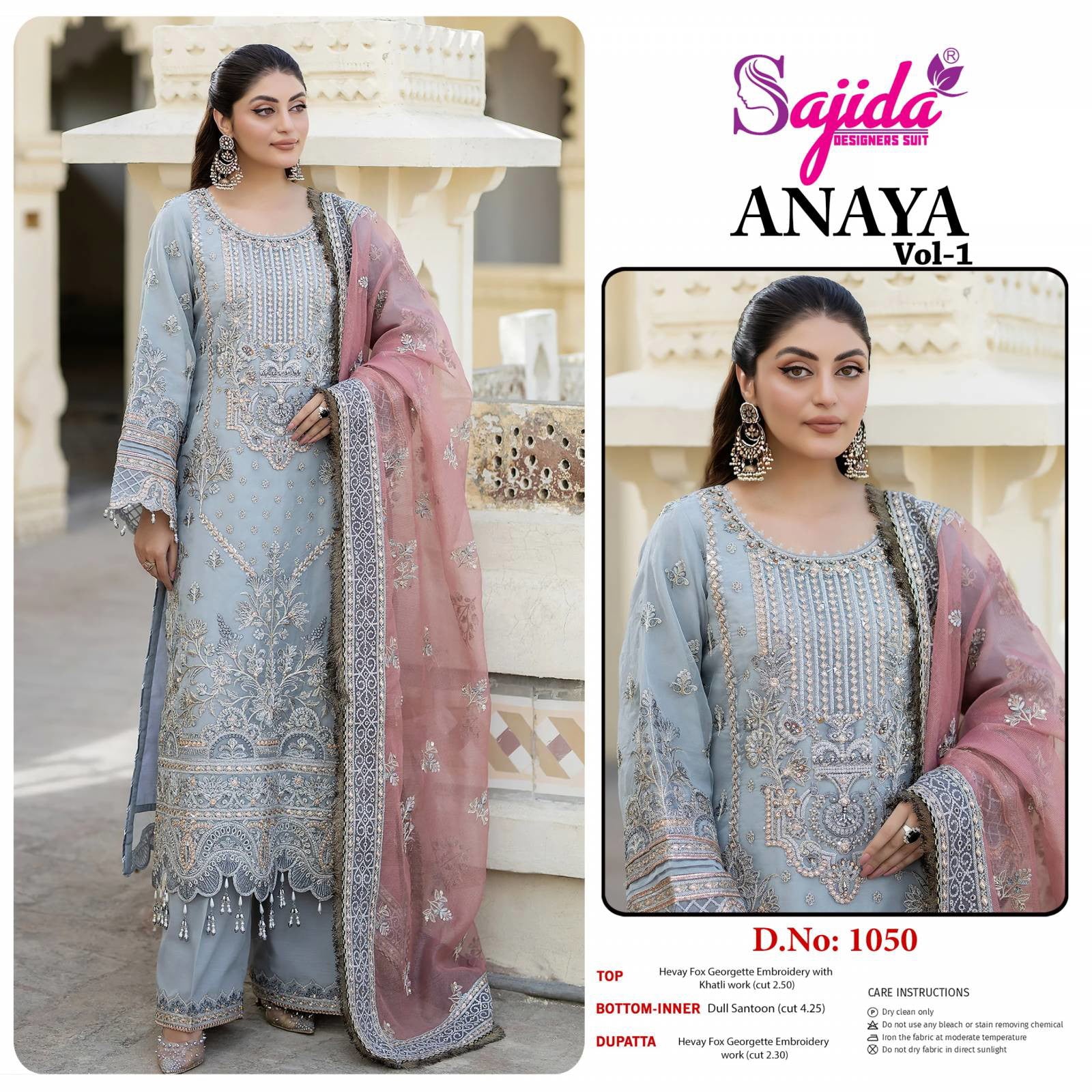 Sajida Anaya Vol 1 Georgette Pakistani Salwar Kameez