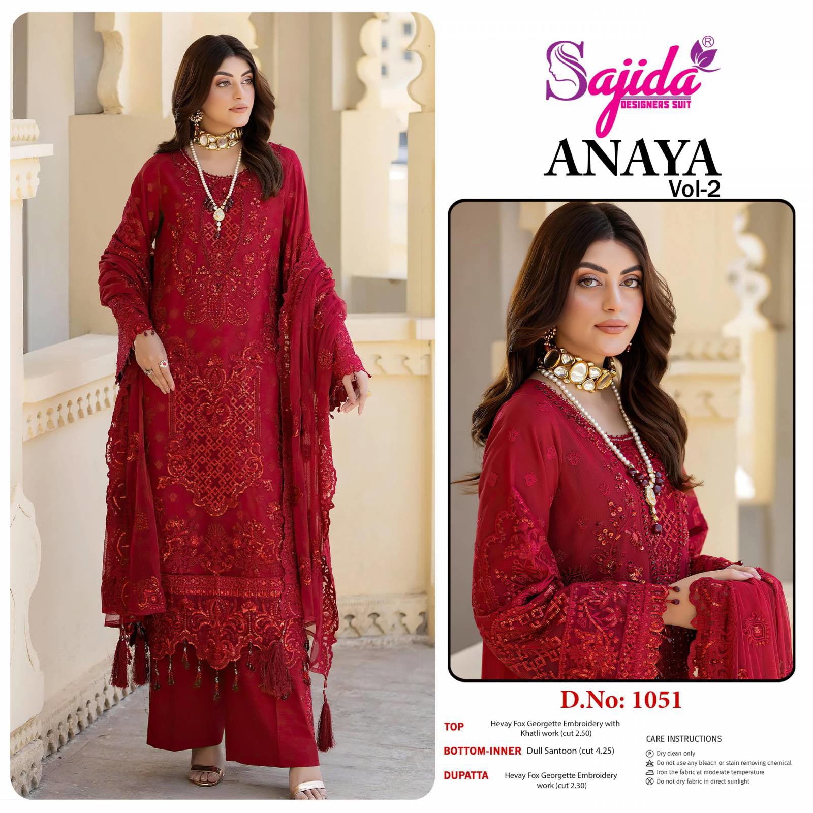 Sajida Anaya Vol 2 Georgette Pakistani Salwar Kameez
