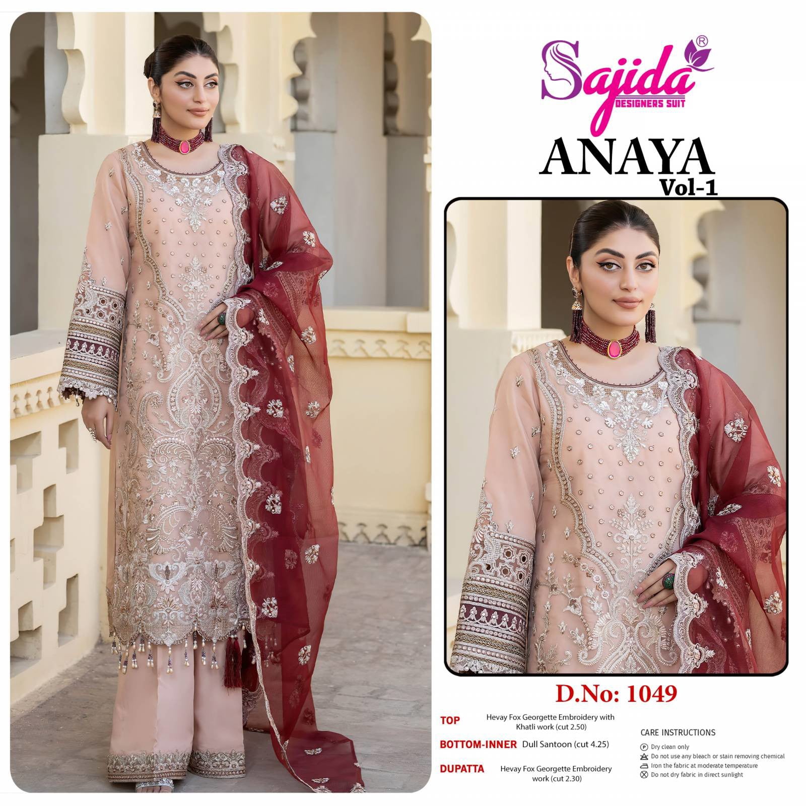 Sajida Anaya Vol 1 Georgette Pakistani Salwar Kameez