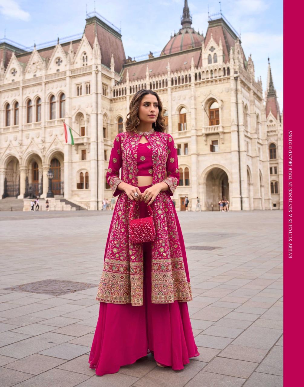 Sayuri Isha Designer Georgette Embroidered Indo Western