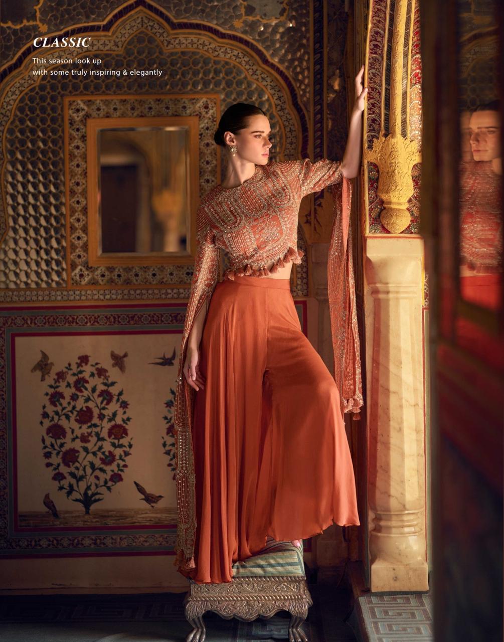 Sayuri Ruchika Chinon Silk Designer Indo Western Collection