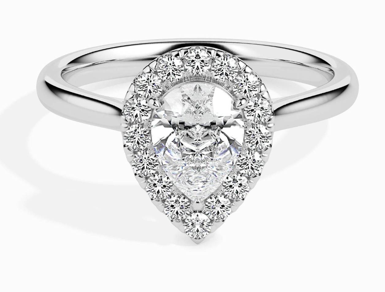 1ct Pear Halo Lab Diamond Sprico Ring