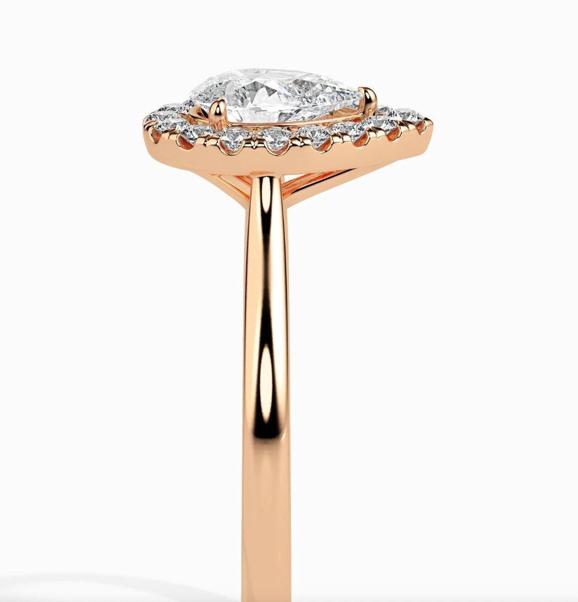 1ct Pear Halo Lab Diamond Sprico Ring