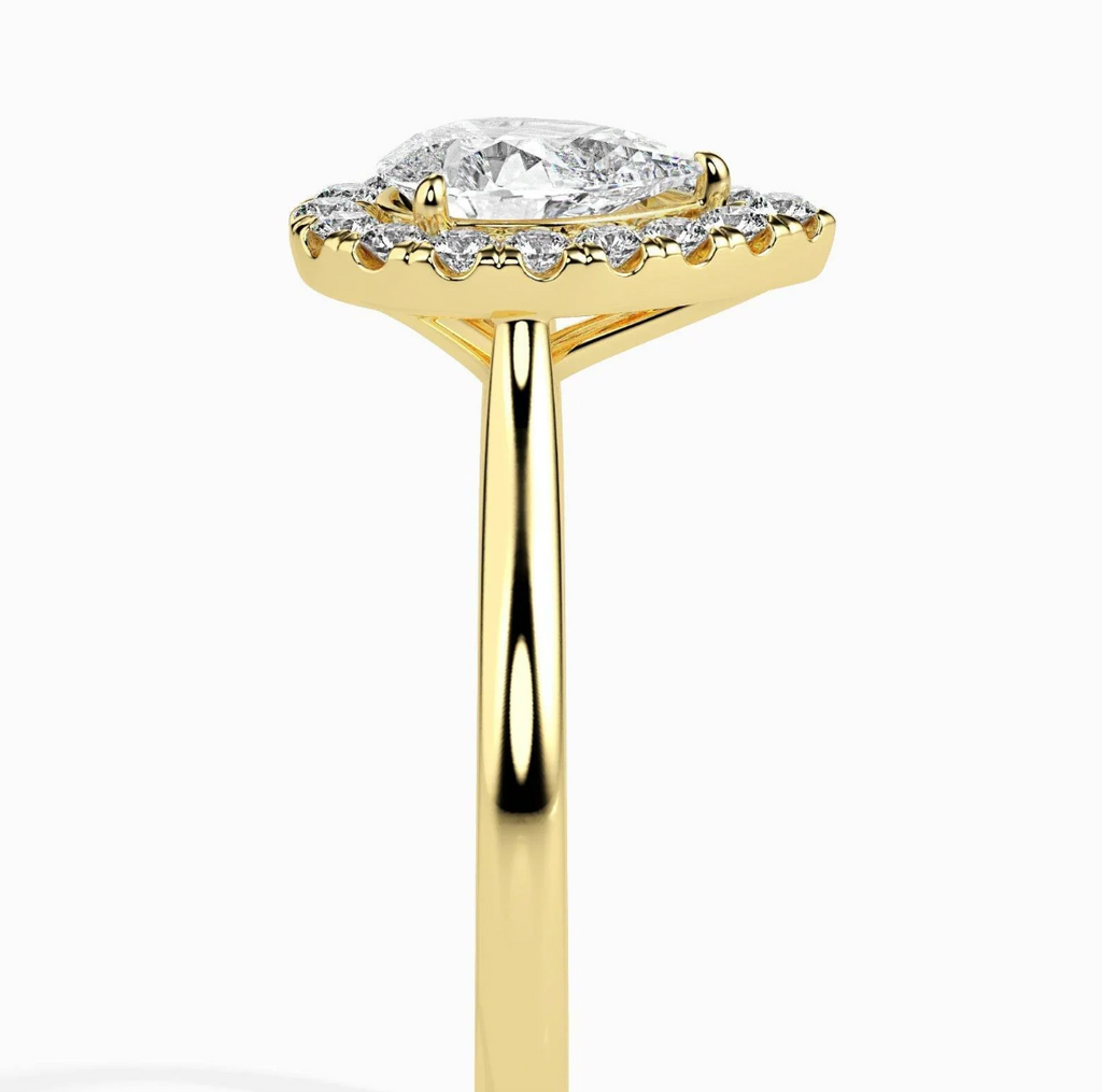 1ct Pear Halo Lab Diamond Sprico Ring