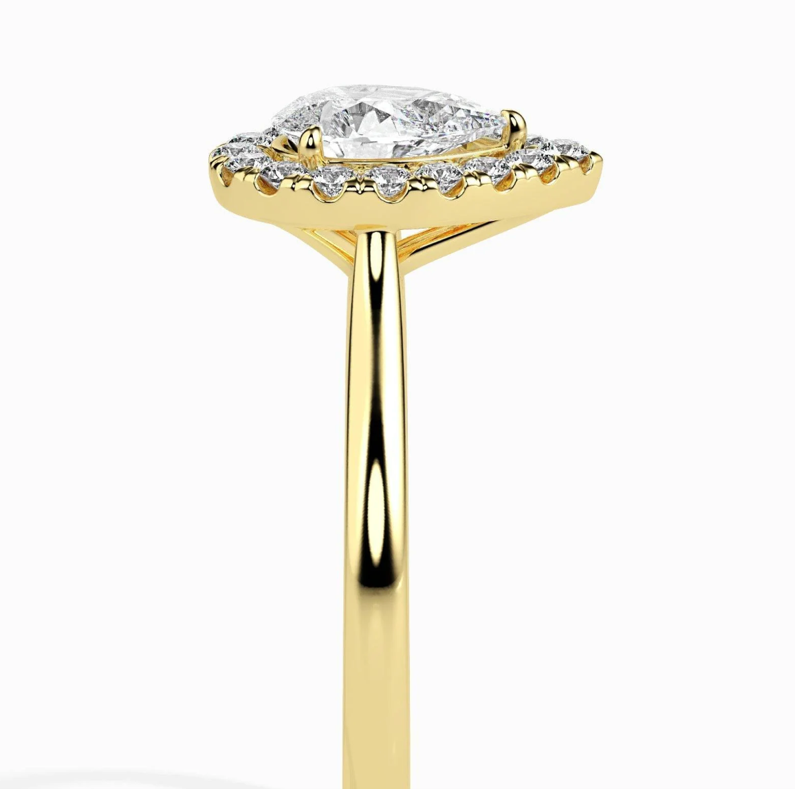 1ct Pear Halo Lab Diamond Sprico Ring
