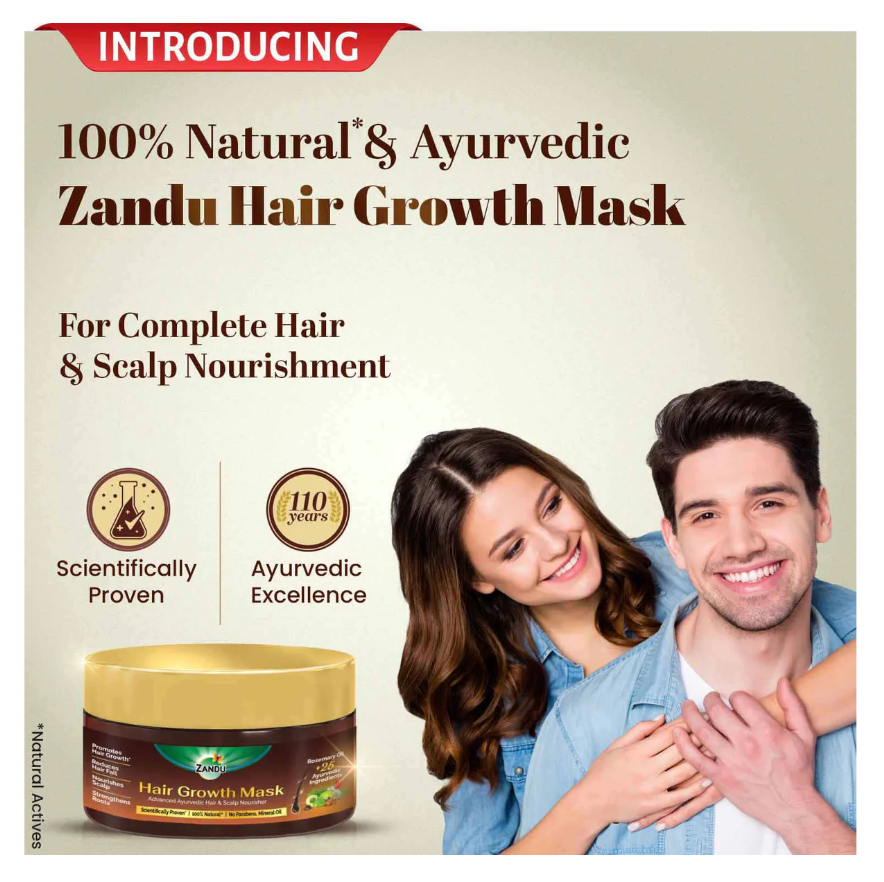 Zandu Ayurvedic Hair Growth Mask (200g) | Scientifically Proven to Promote Hair Growth & Reduce Hair Fall