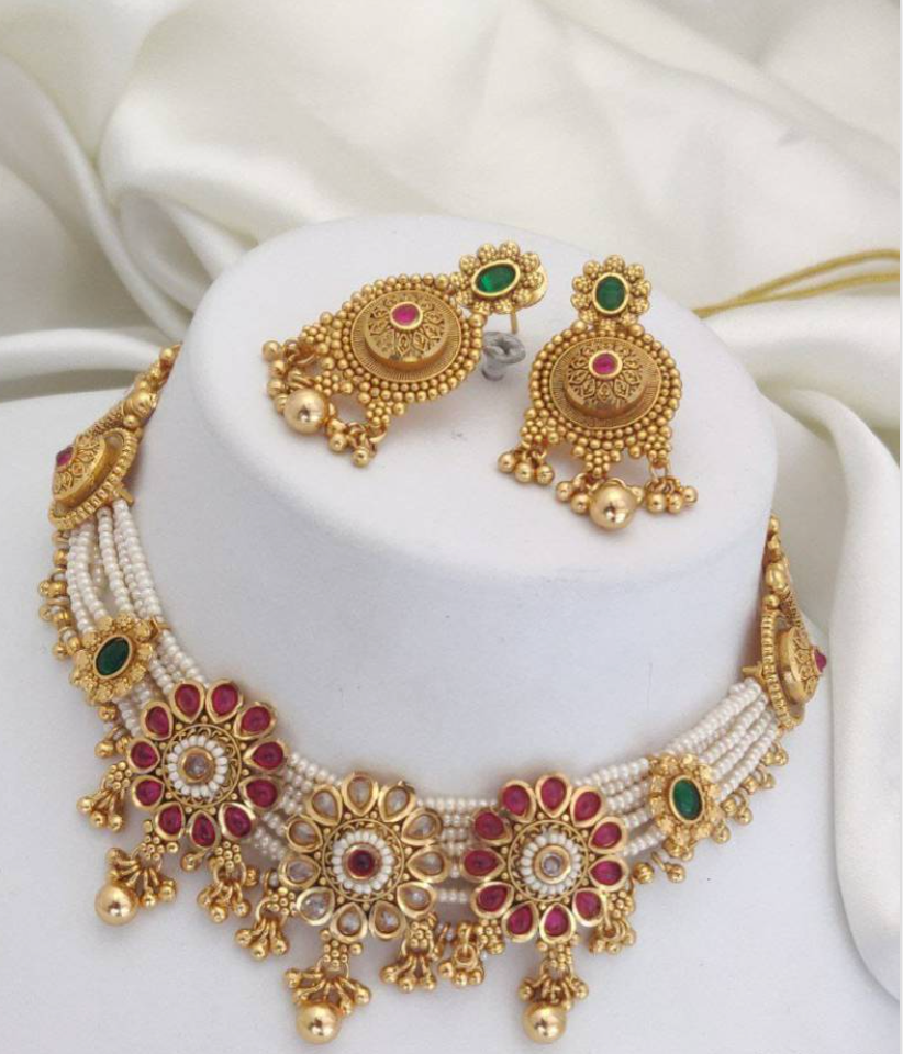 Brass High Gold Necklace 17