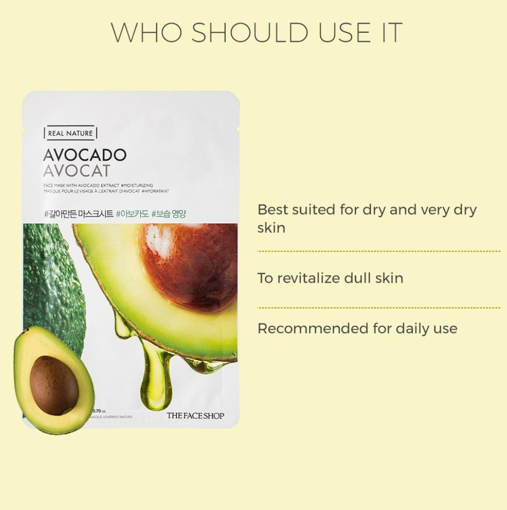 The Face Shop Real Nature Avocado Face Mask