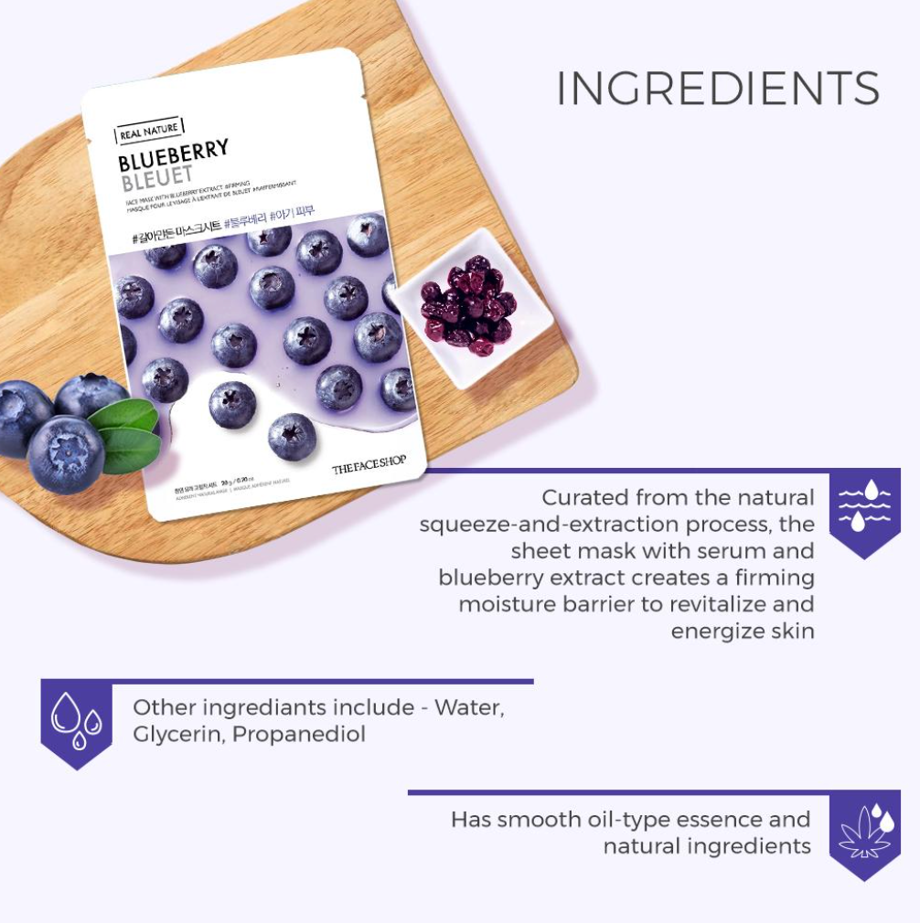 The Face Shop Real Nature Blueberry Face Mask