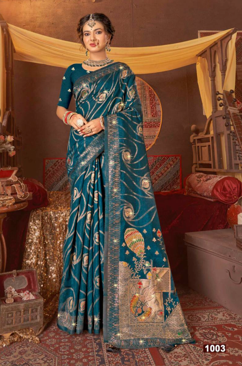 Dola Silk Saree with swarovski work