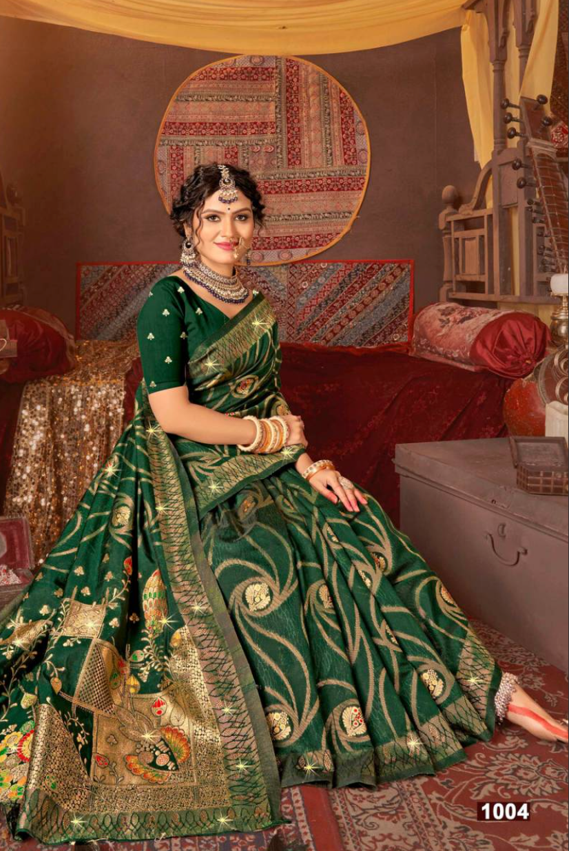 Dola Silk Saree with swarovski work
