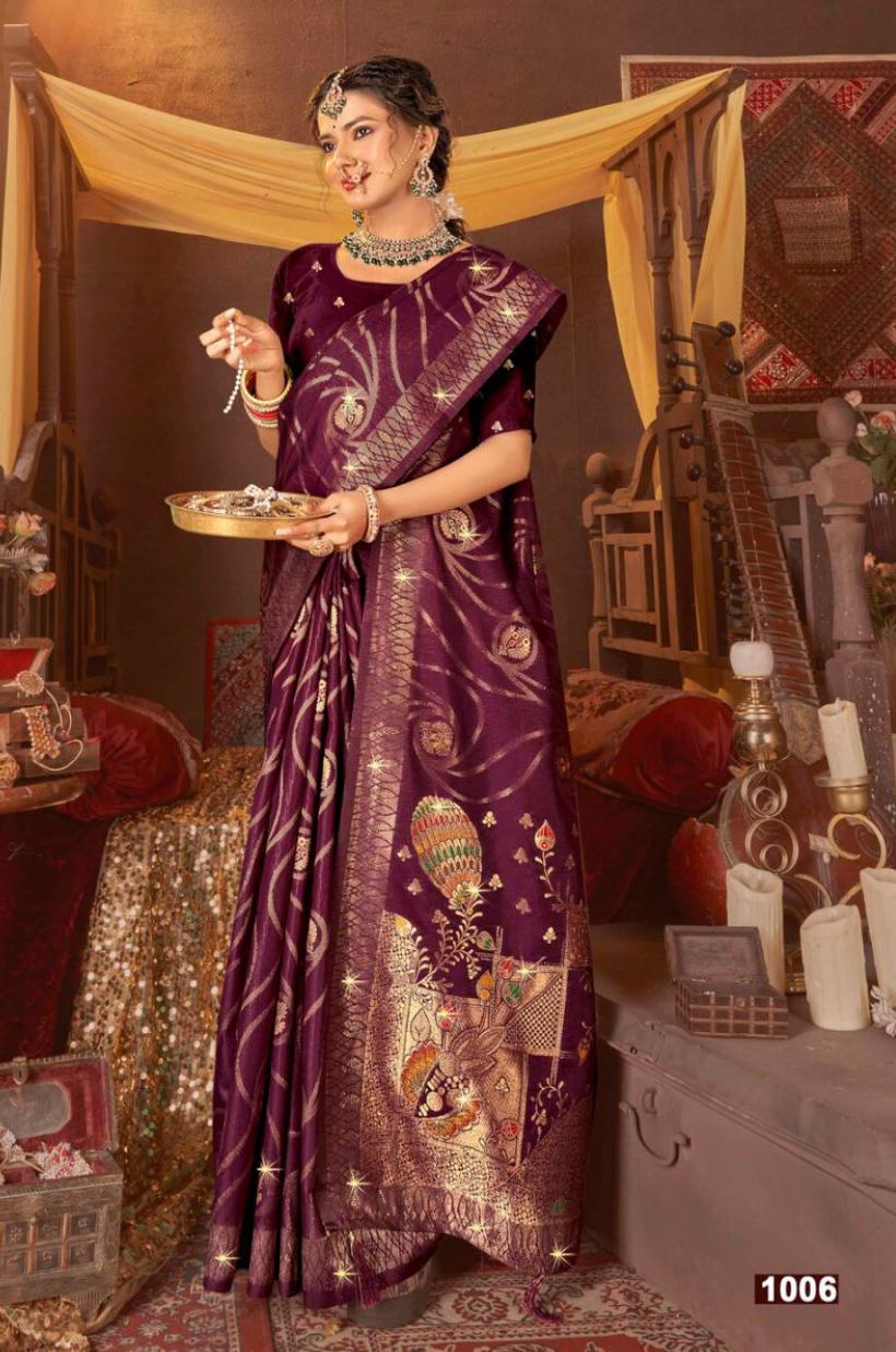 Dola Silk Saree with swarovski work
