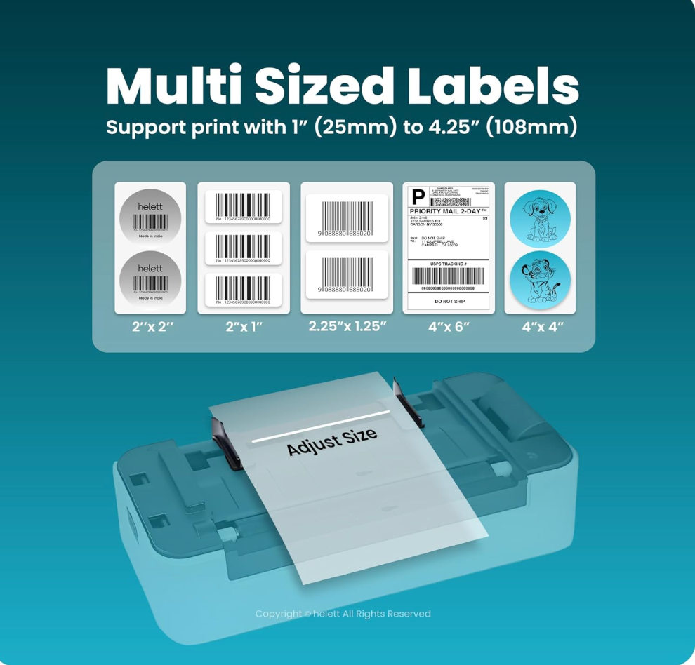 Helett® H30C Lite USB Direct Thermal 4×6 Shipping Label Printer(Barcode)Adjustable Label Size