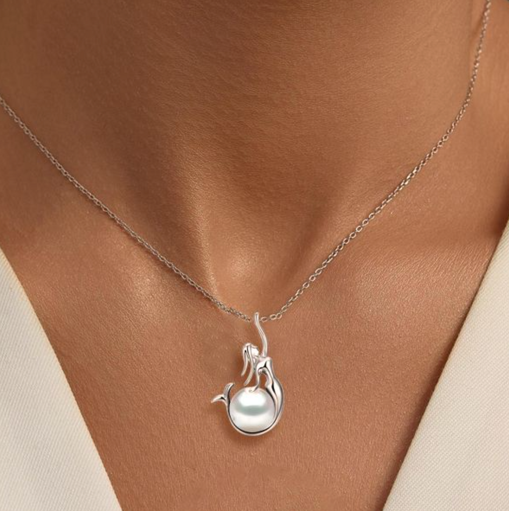 Italo Mermaid Pearl Pendant Necklace