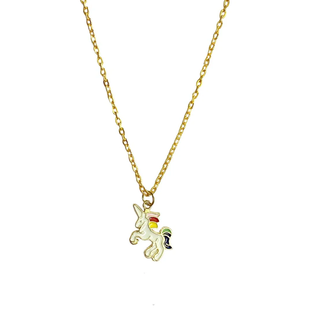 Unicorn Pendant Charm Necklace