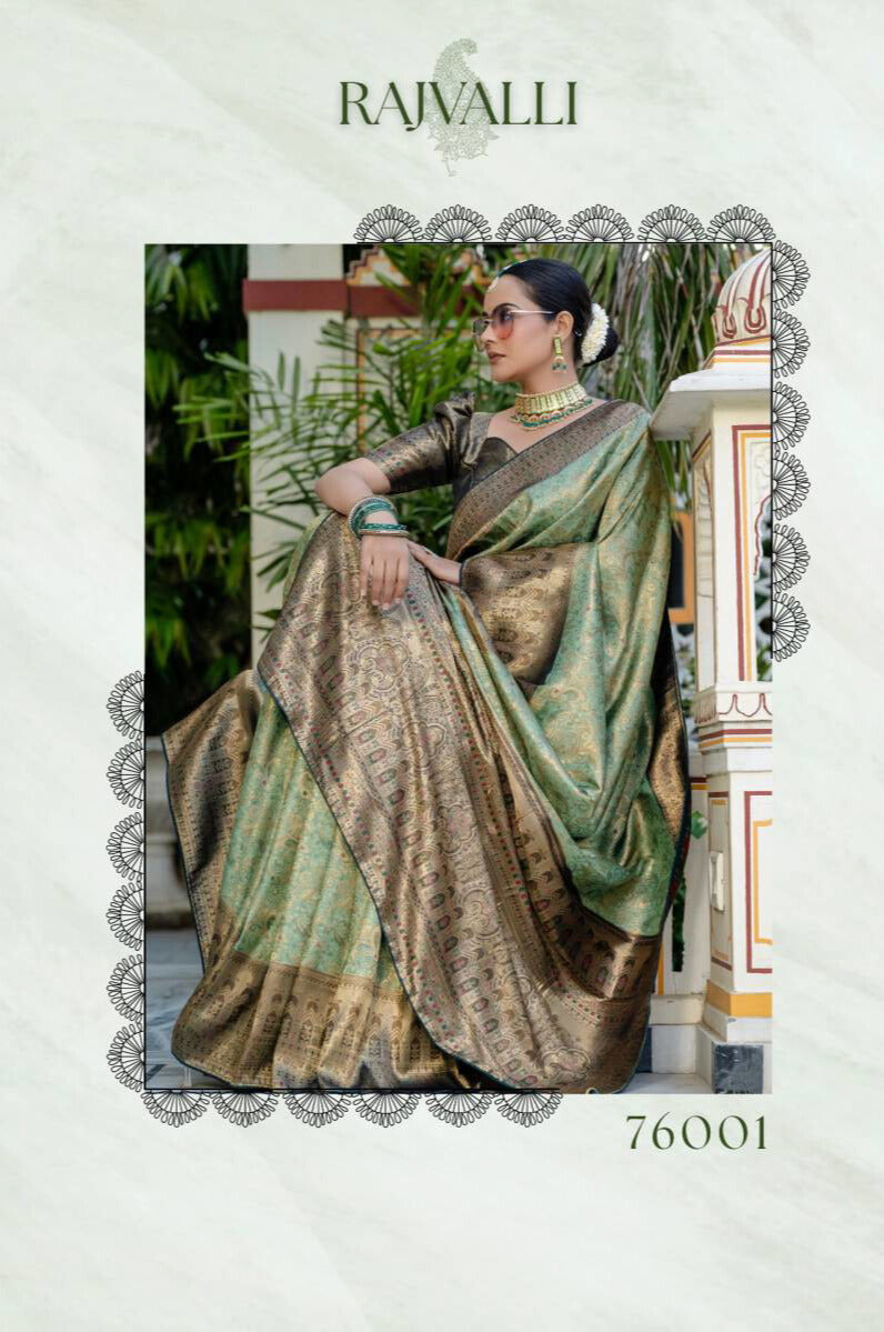 Sethnic Rajvalli Kanjivaram Silk Meenakari Woven Saree