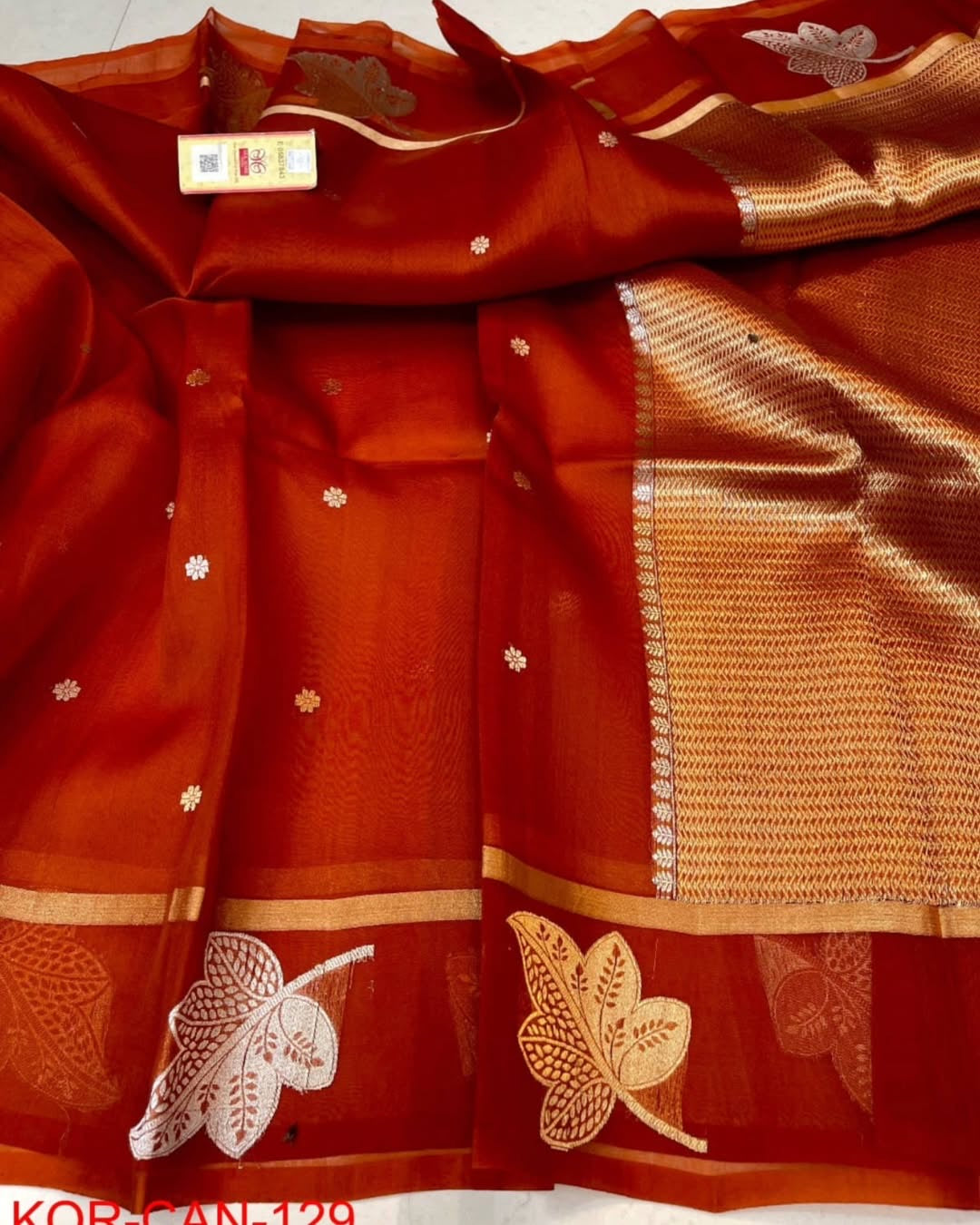 Banarasi Kora Organza Saree in Vibrant color options