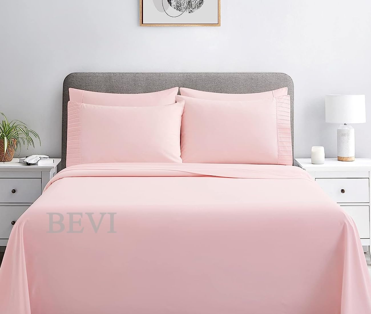 Seasons Double Bed Bedsheet with 2 Pillow Cover, Rose Pink