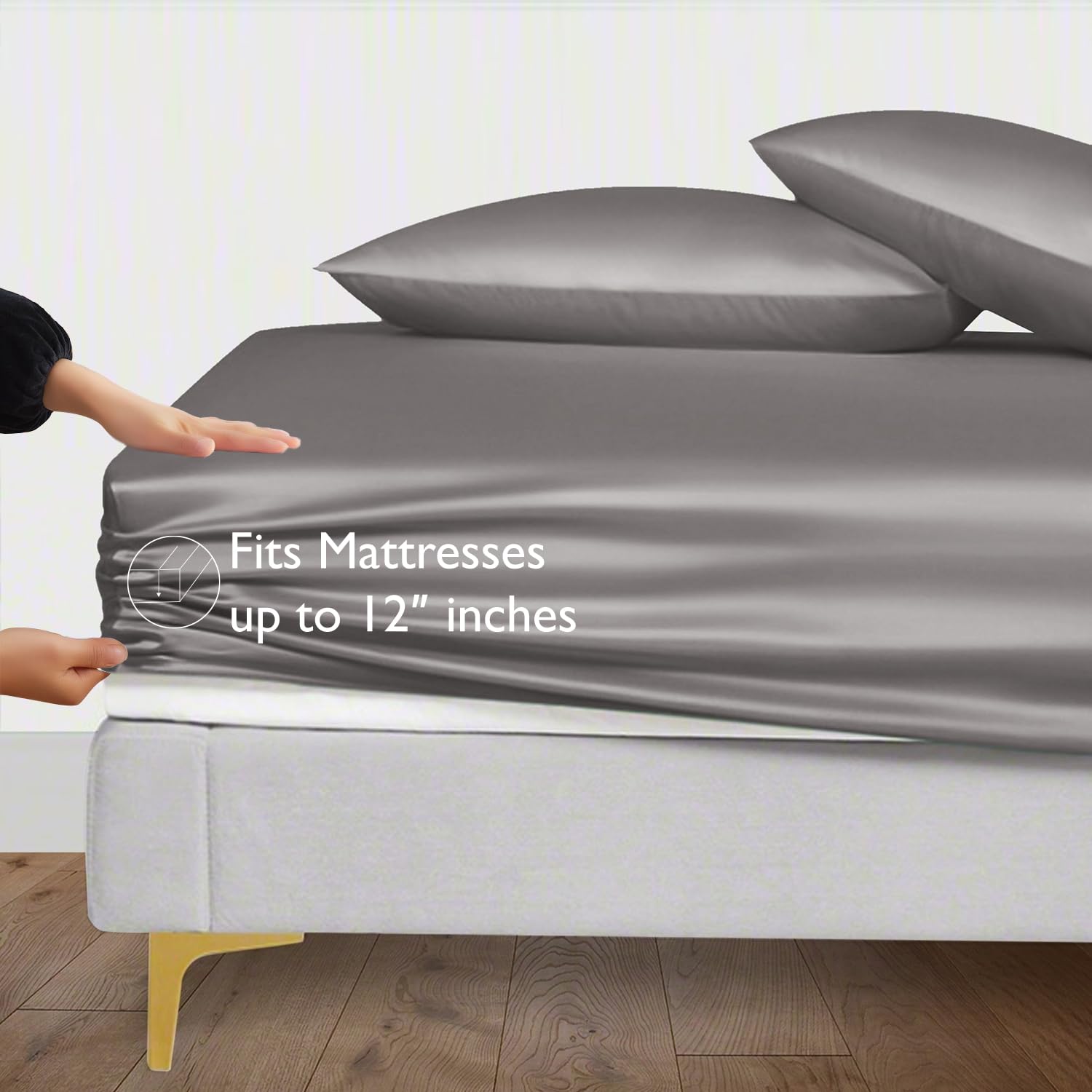 Seasons Bamboo Silk Light Grey Colour Bedsheet