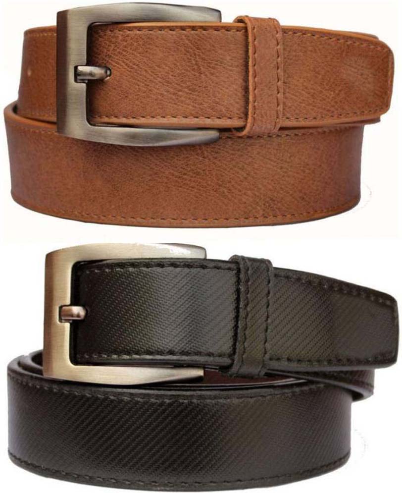 Men Black, Brown Synthetic Belt