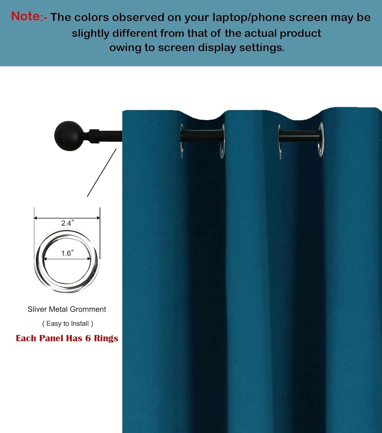 Seasons Window Curtains Blue 5 Feet Single Pcs