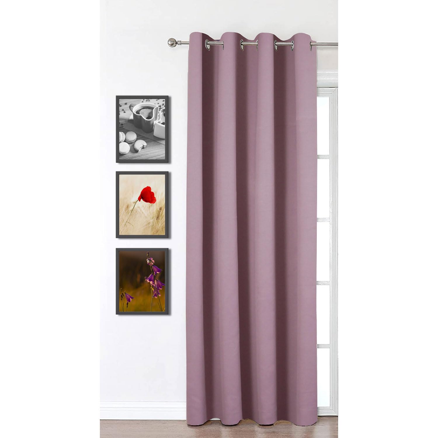 Seasons Window Curtains Dark Lavender 5 Feet Single Pcs
