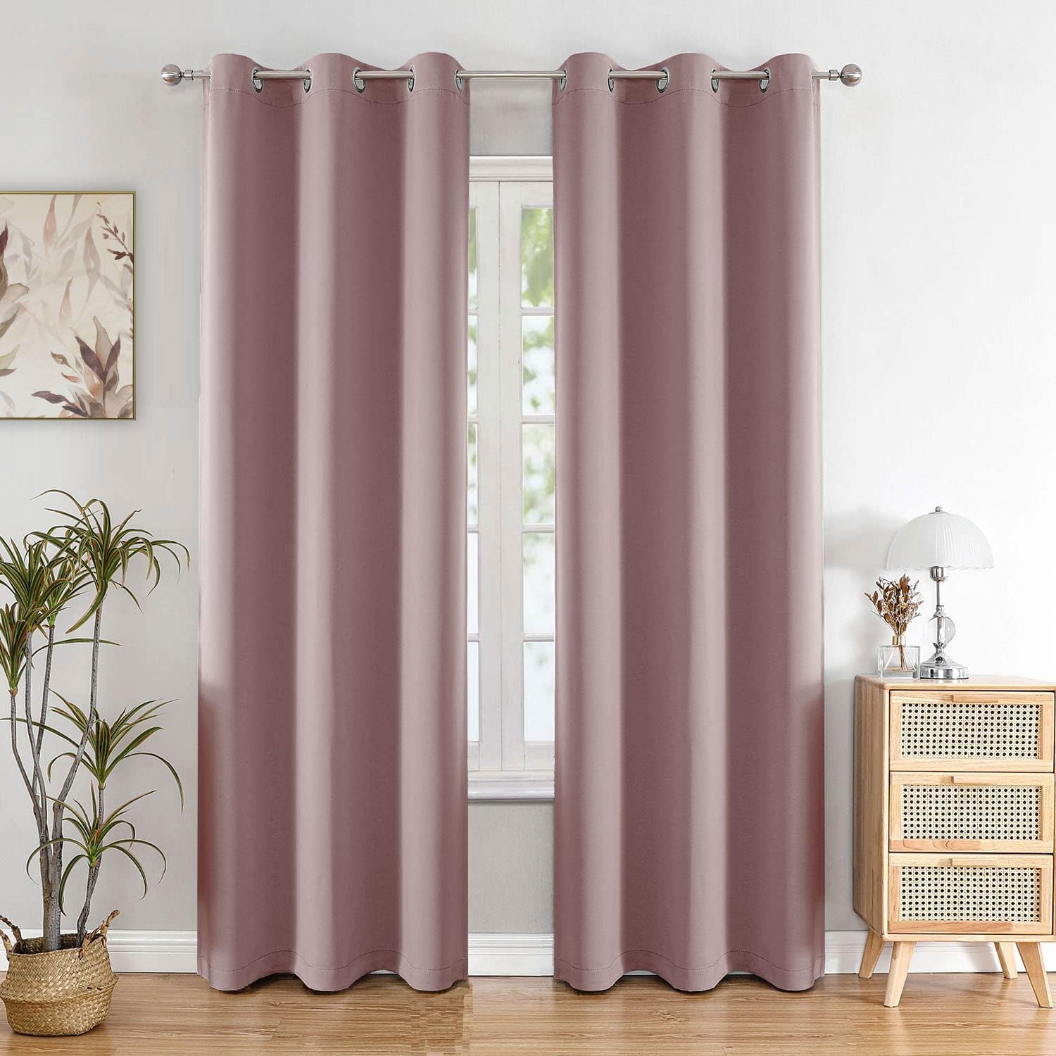 Seasons Lavender Room Darkening Blackout Curtains 7 Feet