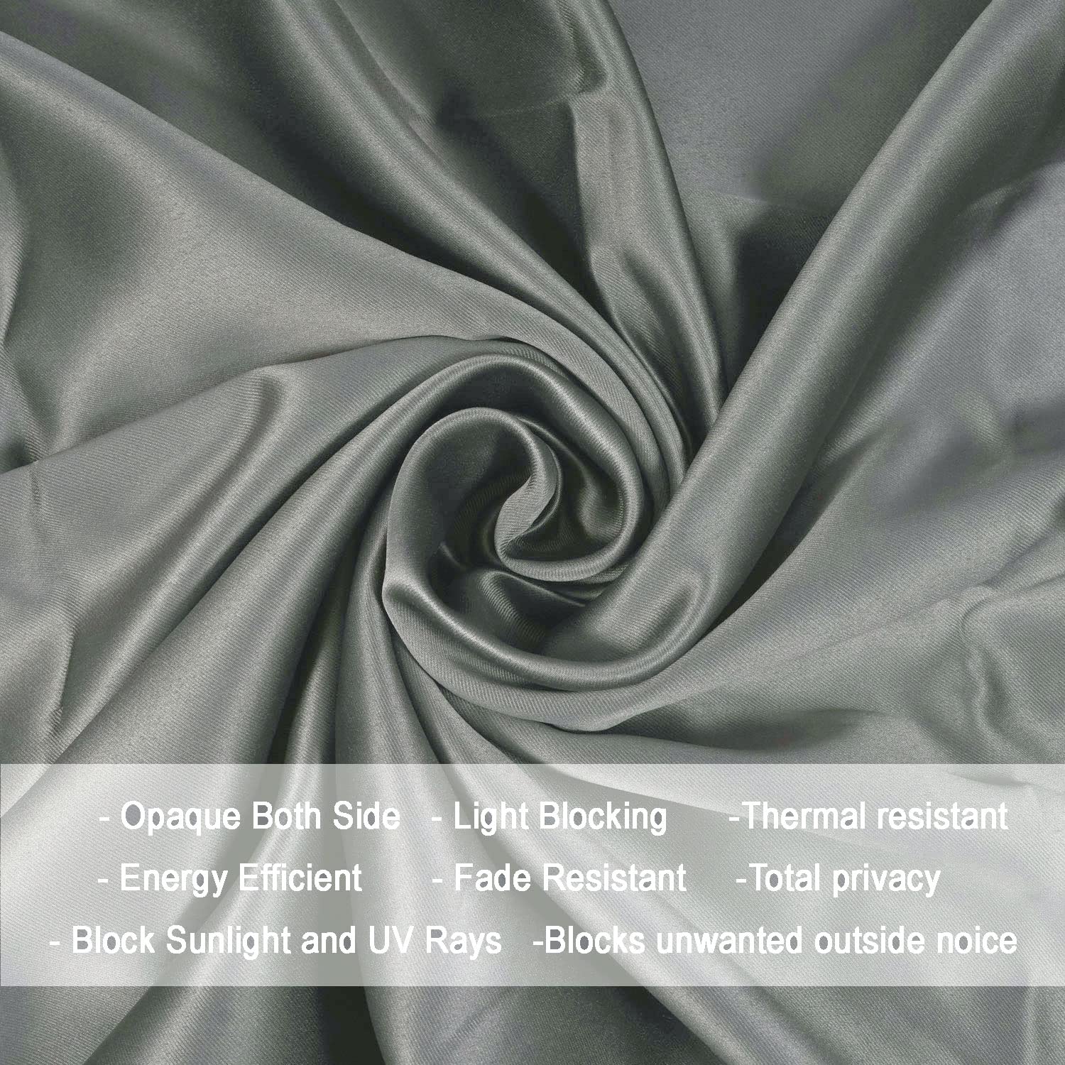 Seasons Room Darkening Blackout Curtains Door 8 Feet Grey Curtain