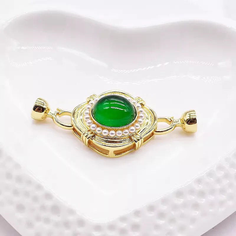 1piece Jewellery green zircon Clasp hooks DIY Making Necklace Bracelet Accessories